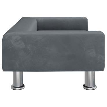 vidaXL Κρεβάτι Σκύλου Σκούρο Γκρι 70 x 45 x 26,5 εκ. Βελούδινο