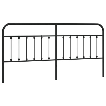 vidaXL Κεφαλάρι Μαύρο Μεταλλικό 198x3x100cm 1 τεμ.