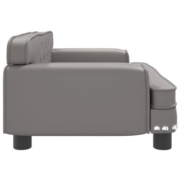 vidaXL Καναπές Παιδικός Γκρι 70x45x30cm από Συνθετικό Δέρμα 1 τεμ.