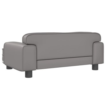 vidaXL Καναπές Παιδικός Γκρι 70x45x30cm από Συνθετικό Δέρμα 1 τεμ.