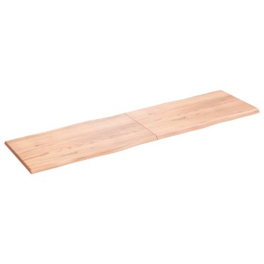 vidaXL Επιφ Τραπεζιού Αν Καφέ 220x60x(2-4)cm Ακατέργ. Μασίφ Ξύλο Δρυός 1 τεμ.