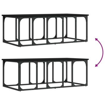 vidaXL Τραπεζάκι Σαλονιού Μαύρο 100x50x35,5cm από Επεξεργασμένο Ξύλο 1 τεμ.
