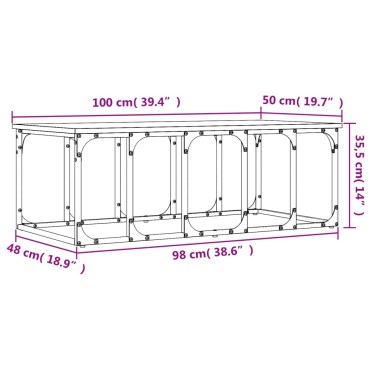 vidaXL Τραπεζάκι Σαλονιού Μαύρο 100x50x35,5cm από Επεξεργασμένο Ξύλο 1 τεμ.