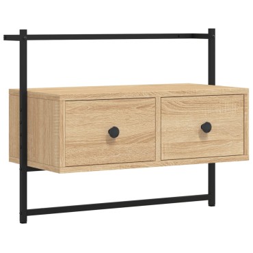 vidaXL Έπιπλο Τηλεόρασης Επιτοίχιο Sonoma Δρυς 60,5x30x51cm Επ. Ξύλο