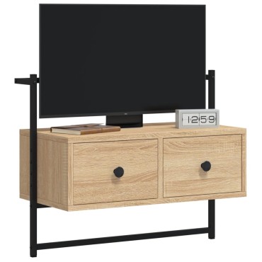 vidaXL Έπιπλο Τηλεόρασης Επιτοίχιο Sonoma Δρυς 60,5x30x51cm Επ. Ξύλο