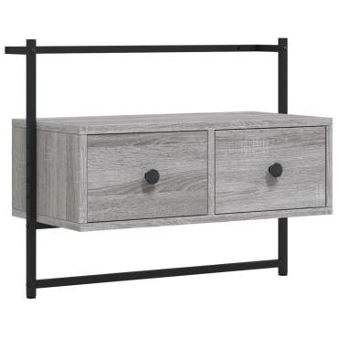 vidaXL Έπιπλο Τηλεόρασης Επιτοίχιο Γκρι Sonoma 60,5x30x51cm Επ. Ξύλο