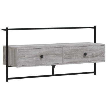 vidaXL Έπιπλο Τηλεόρασης Επιτοίχιο Γκρι Sonoma 100,5x30x51cm Επ. Ξύλο