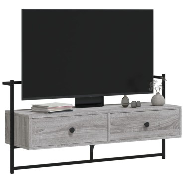 vidaXL Έπιπλο Τηλεόρασης Επιτοίχιο Γκρι Sonoma 100,5x30x51cm Επ. Ξύλο
