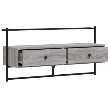 vidaXL Έπιπλο Τηλεόρασης Επιτοίχιο Γκρι Sonoma 100,5x30x51cm Επ. Ξύλο