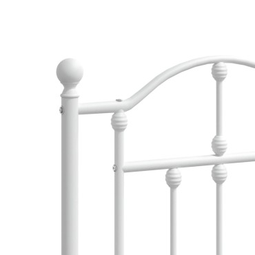 vidaXL Κεφαλάρι Λευκό Μεταλλικό 166x3x97cm 1 τεμ.