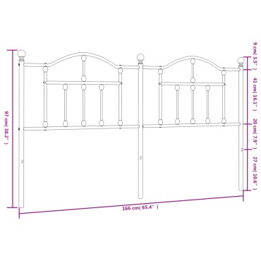 vidaXL Κεφαλάρι Λευκό Μεταλλικό 166x3x97cm 1 τεμ.