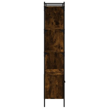 vidaXL Βιβλιοθήκη με Πόρτες Καπνιστή Δρυς 76,5x30x154,5cm Επεξ. Ξύλο 1 τεμ.