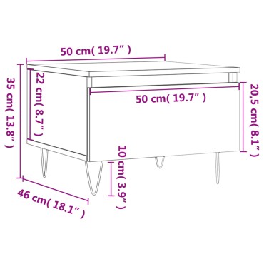 vidaXL Τραπεζάκια Σαλονιού 2 τεμ. Γκρι Σκυροδ. 50x46x35cm Επεξ. Ξύλο