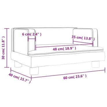 vidaXL Καναπές Παιδικός Καπουτσίνο 60x40x30cm από Συνθ. Δέρμα 1 τεμ.