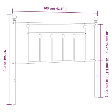 vidaXL Κεφαλάρι Μαύρο Μεταλλικό 105x3x97cm 1 τεμ.