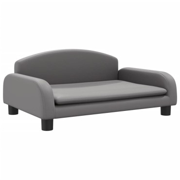 vidaXL Καναπές Παιδικός Γκρι 70x45x30cm από Συνθετικό Δέρμα 1 τεμ.