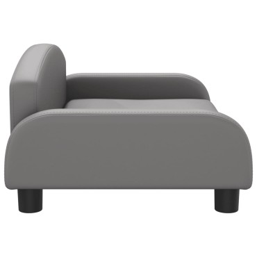 vidaXL Καναπές Παιδικός Γκρι 70x45x30cm από Συνθετικό Δέρμα 1 τεμ.