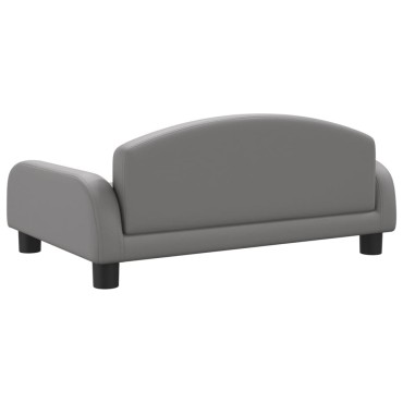 vidaXL Καναπές Παιδικός Γκρι 70x45x30cm από Συνθετικό Δέρμα 1 τεμ.