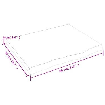 vidaXL Πάγκος Μπάνιου Σκούρο Καφέ 60x50x(2-4) εκ. Επεξεργ. Μασίφ Ξύλο