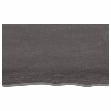 vidaXL Πάγκος Μπάνιου Σκούρο Καφέ 100x60x(2-4) εκ. Επεξεργ. Μασίφ Ξύλο