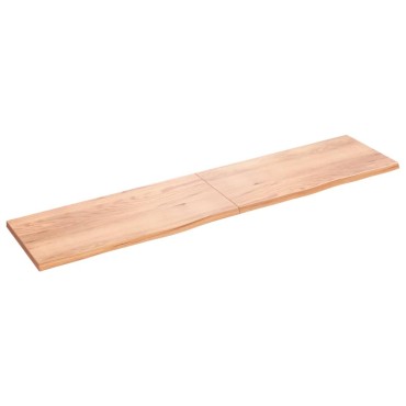 vidaXL Πάγκος Μπάνιου Αν. Καφέ 220x50x(2-4) εκ. Επεξεργ. Μασίφ Ξύλο