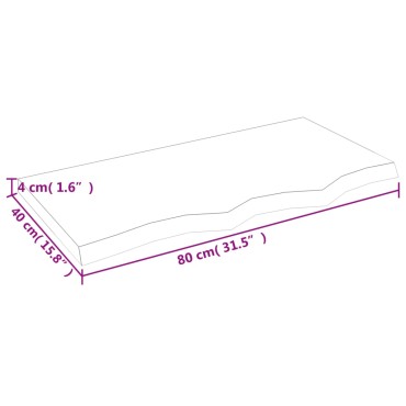 vidaXL Πάγκος Μπάνιου Σκούρο Γκρι 80x40x(2-4) εκ. Επεξεργ. Μασίφ Ξύλο