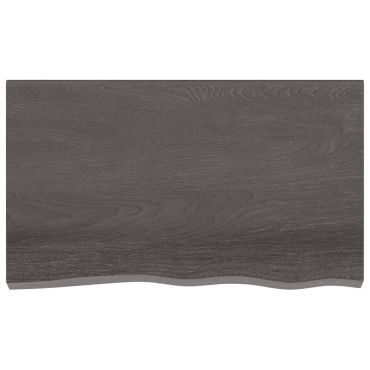 vidaXL Πάγκος Μπάνιου Σκούρο Καφέ 100x60x(2-6) εκ. Επεξεργ. Μασίφ Ξύλο