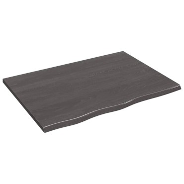 vidaXL Πάγκος Μπάνιου Σκούρο Καφέ 80x60x2 εκ. Επεξ. Μασίφ Ξύλο