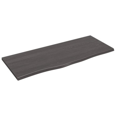 vidaXL Πάγκος Μπάνιου Σκούρο Καφέ 100x40x2 εκ. Επεξ. Μασίφ Ξύλο