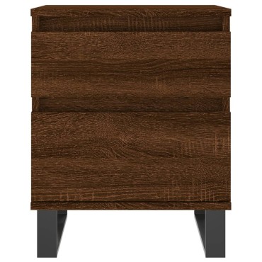 vidaXL Κομοδίνα 2 τεμ. Καφέ Δρυς 40x35x50cm από Επεξεργ. Ξύλο