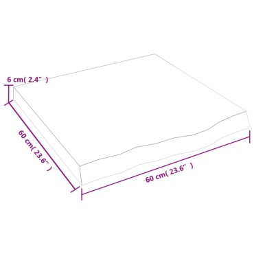 vidaXL Πάγκος Μπάνιου Αν. Καφέ 60x60x(2-6) εκ. Επεξεργ. Μασίφ Ξύλο