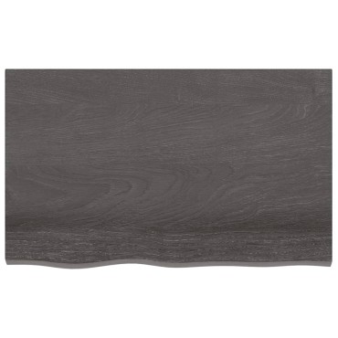 vidaXL Πάγκος Μπάνιου Σκούρο Καφέ 80x50x(2-4) εκ. Επεξεργ. Μασίφ Ξύλο
