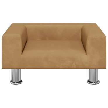 vidaXL Κρεβάτι Σκύλου Καφέ 50 x 40 x 26,5 εκ. Βελούδινο