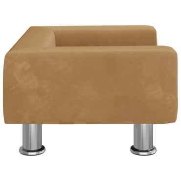 vidaXL Κρεβάτι Σκύλου Καφέ 50 x 40 x 26,5 εκ. Βελούδινο