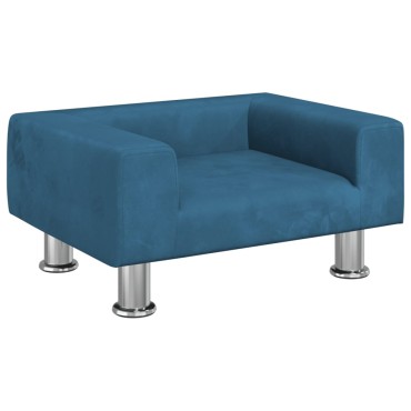 vidaXL Κρεβάτι Σκύλου Μπλε 50 x 40 x 26,5 εκ. Βελούδινο