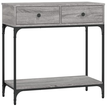 vidaXL Τραπέζι Κονσόλα Γκρι Sonoma 75x34,5x75cm Επεξεργασμένο Ξύλο 1 τεμ.