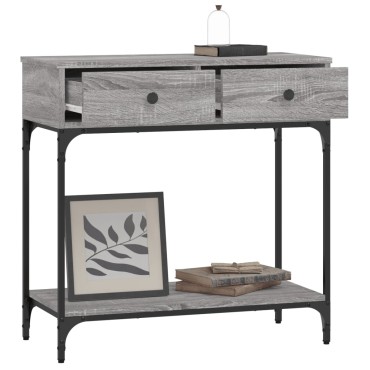 vidaXL Τραπέζι Κονσόλα Γκρι Sonoma 75x34,5x75cm Επεξεργασμένο Ξύλο 1 τεμ.