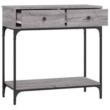 vidaXL Τραπέζι Κονσόλα Γκρι Sonoma 75x34,5x75cm Επεξεργασμένο Ξύλο 1 τεμ.