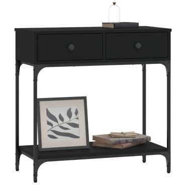 vidaXL Τραπέζι Κονσόλα Μαύρο 75x34,5x75cm από Επεξεργ. Ξύλο 1 τεμ.