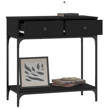vidaXL Τραπέζι Κονσόλα Μαύρο 75x34,5x75cm από Επεξεργ. Ξύλο 1 τεμ.