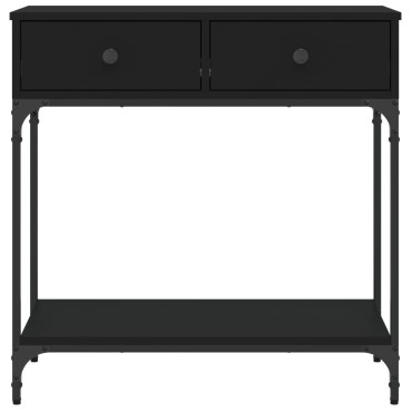 vidaXL Τραπέζι Κονσόλα Μαύρο 75x34,5x75cm από Επεξεργ. Ξύλο 1 τεμ.