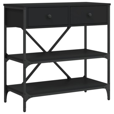 vidaXL Τραπέζι Κονσόλα Μαύρο 75x34,5x75cm από Επεξεργ. Ξύλο 1 τεμ.