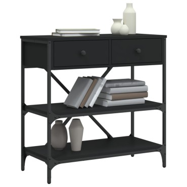 vidaXL Τραπέζι Κονσόλα Μαύρο 75x34,5x75cm από Επεξεργ. Ξύλο 1 τεμ.