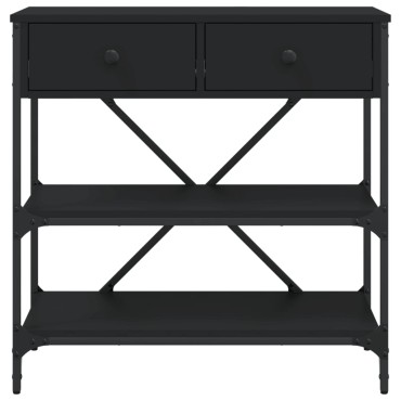 vidaXL Τραπέζι Κονσόλα Μαύρο 75x34,5x75cm από Επεξεργ. Ξύλο 1 τεμ.