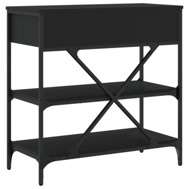 vidaXL Τραπέζι Κονσόλα Μαύρο 75x34,5x75cm από Επεξεργ. Ξύλο 1 τεμ.
