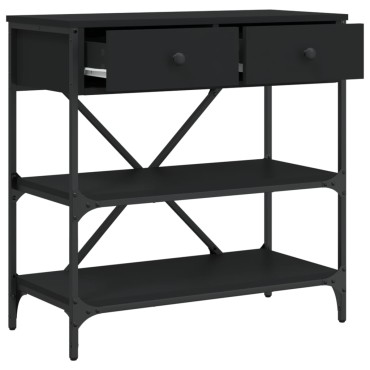 vidaXL Τραπέζι Κονσόλα Μαύρο 75x34,5x75cm από Επεξεργ. Ξύλο 1 τεμ.