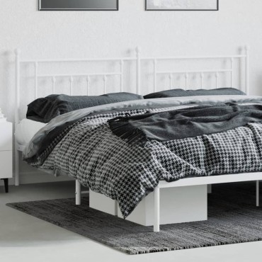 vidaXL Κεφαλάρι Λευκό Μεταλλικό 206x3x97cm 1 τεμ.
