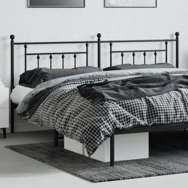 vidaXL Κεφαλάρι Μαύρο Μεταλλικό 198x3x97cm 1 τεμ.