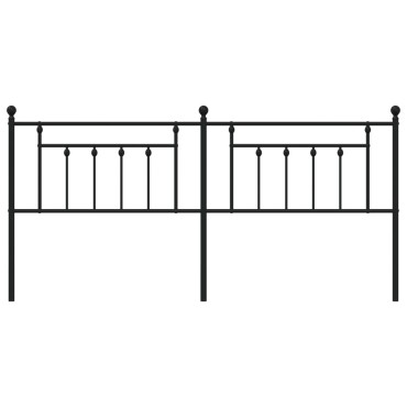 vidaXL Κεφαλάρι Μαύρο Μεταλλικό 198x3x97cm 1 τεμ.