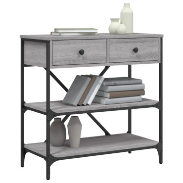 vidaXL Τραπέζι Κονσόλα Γκρι Sonoma 75x34,5x75cm Επεξεργασμένο Ξύλο 1 τεμ.